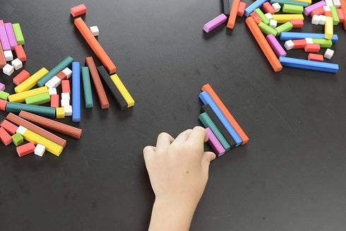 hand2mind Set, Counting (Set 74) Foam Cuisenaire Rods Introductory Fraction Bars, Montessori Number Rods, Blocks, Math