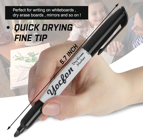 Dry Erase Markers, 148 Pack Bulk Black Fine Tip Markers for School, Office, Home Use