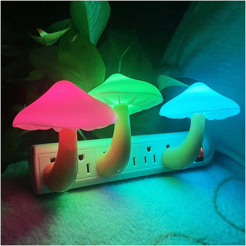 UTLK [3 Pack Plug-in LED Mushroom Night Light Lamp with Dusk to Dawn