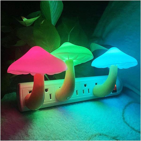 UTLK [3 Pack Plug-in LED Mushroom Night Light Lamp with Dusk to Dawn