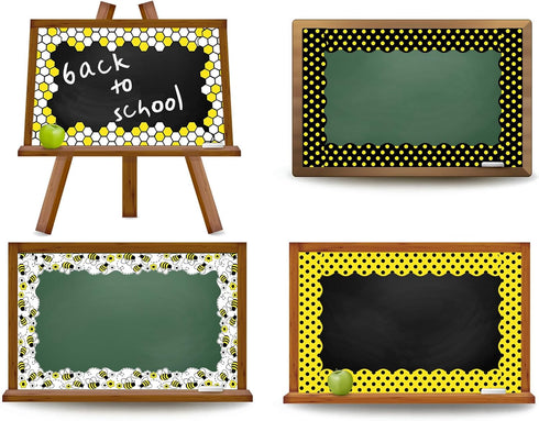 Whaline 69Ft Summer Bee Bulletin Board Borders, Self-Adhesive Honeycomb Dot Flower Trim for Summer Decoration
