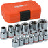 JU JIAN TEC 13-Piece E-Torx Socket Set with 6-Point Star Design - E4 to E20