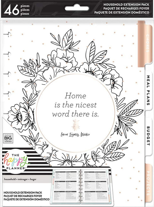 me & my BIG ideas Home Extension Pack - The Happy Planner Scrapbooking Supplies for Budget & Chores, Classic Size