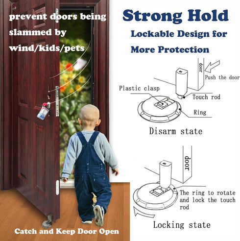 HOOFUS Mechanical Floor Door Stopper, Adjustable Height Door Holder for 3/4 Inch High Door Gaps, Indoor Windproof Door