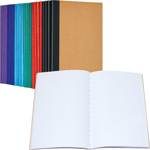 Better Office Products 24 Pack Small Kraft Notebooks, 4.1 in x 5.5 in, 120gsm, 48 Heavyweight Unlined Pages
