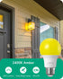 EDISHINE A19 Yellow Light Bulbs, 9W(60W Equivalent), 600LM 2400K Amber Glow Outdoor Bug Light Bulbs, Non-Dimmable, E26 Medium Base, UL Listed, 8 Pack by EDISHINE