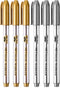Mr. Pen Metallic Paint Markers, 6 Pack, Silver Paint Marker, Gold Ink Pen, Permanent Metallic Markers