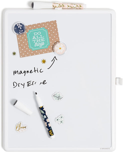 U Brands Contempo Magnetic Dry Erase Board Kit, Set of 19, 11”x14”, Fall Floral, Includes Magnets and Markers