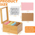 DLUGOPIS 5x8 4 150 25 2 Index Card Holder with Dividers Bamboo Index Card Storage Box Compartments Recipe Card Box
