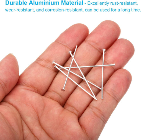 PATIKIL 1.57x0.11 400Pcs Aluminium Chandelier Connector Pins, Chandelier Crystal Clips for Fastening Crystals Parts