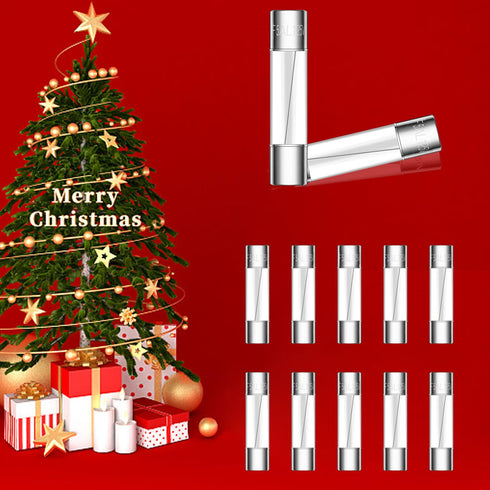 20 5A 3.6x10mm 125V Tnisesm Pcs Christmas Light fuses Fast Blow Glass Fuses, Mini Small Fuse, Christmas String Outdoor