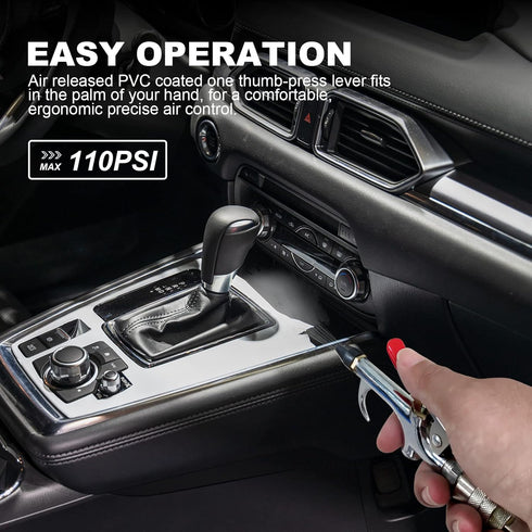 2-Way Connection Air Nozzle Blow Gun, Rubber Tip Air Nozzle with 1/4 in Standard Quick Fitting