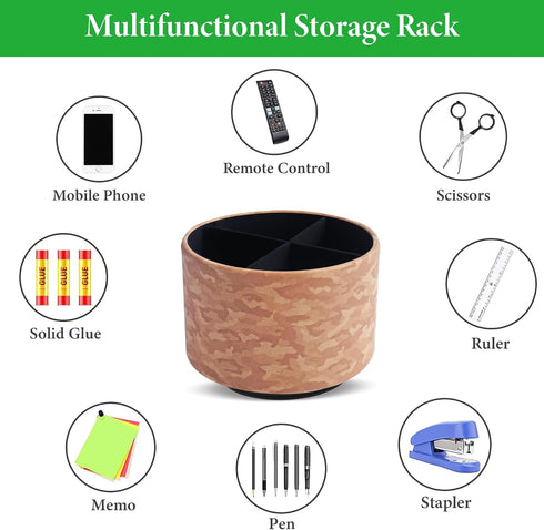 Holder,360 Holder,4 Organizer(1-Camouflage Round Leather Art Supply Organizer,Remote Control Degree