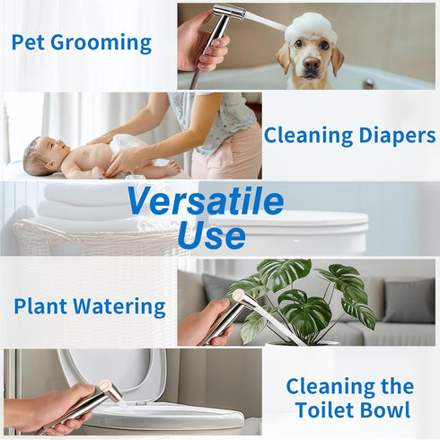 Neween Handheld Toilet Bidet Sprayer for Toilet-Adjustable Water Pressure Control with Bidet Hose for Feminine Wash