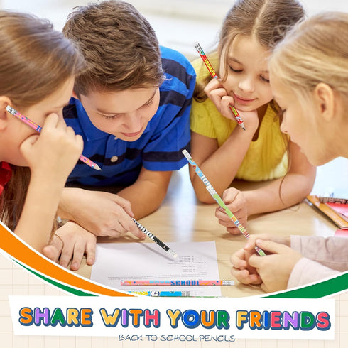 Ctosree Welcome Back to School Pencils, Unsharpened HB Pencils with Eraser, Bulk Pencils for Classroom Supplies