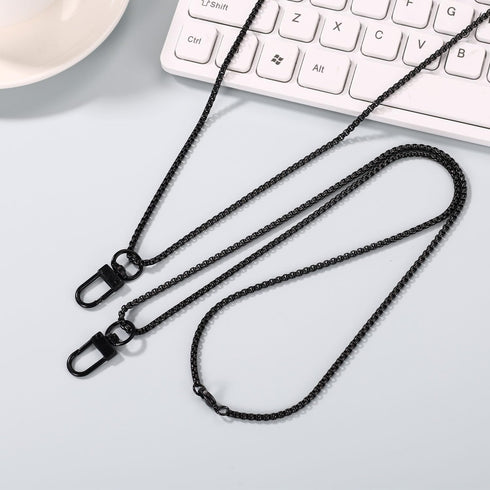 Sinbana 2 Pcs Voice Recorder Necklace Lanyard with Buckle, Stainless Steel Voice Recorder Neck Strap for Daily