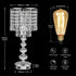3 Dimmable Acaxin Crystal Table Lamps for Bedroom Nightstand - Touch Bedside Lamps with Two USB Charging Ports Silver