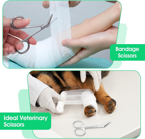 YBEATY 2 Pcs Ostomy Scissors Stainless Steel Curved Scissors Urothrostomy Surgical Nursing Bandage Supplies for Doctors