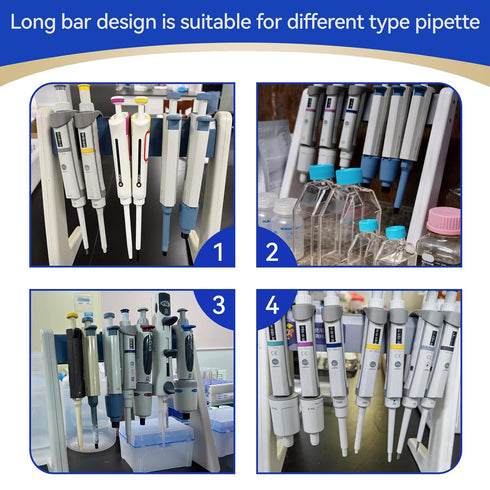 Plastic Lab Pipette Rack Holder Stand for Hanging 7-8 Laboratory Micropipettes