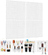 4PCS Pegboard,Metal PegBoard, Peg Board Wall Organizer, Pegboard Storage System for Workbench,