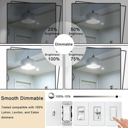 7.3 Inch E26 Bulb 6W Dimmable, 5000K Bulbs 800LM, 80 T10 T9 Bulb 4Pack Led Daylight Edison Equal Watt Tubular Long