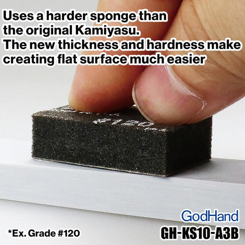 10mm Set 120-10000 Pack 34 GodHand Kamiyasu Sanding Sponge Assortment Grit, Wet Dry Sanding Pads Coarse Medium Fine