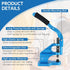 MYFULLY Heavy Duty Hand Press Grommet Machine Kit - Industrial Eyelet Tool with 3 Dies and 1500 Silver Grommets