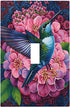 HTSAHKV Hummingbird Floral Wall Plate Light Switch Cover Single Gang Outlet Faceplate Print