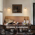 Shenmoyl Vintage Battery Operated Wall Sconce with Transparent Stripe Glass Lampshade Rechargeable Battery Powered Wall