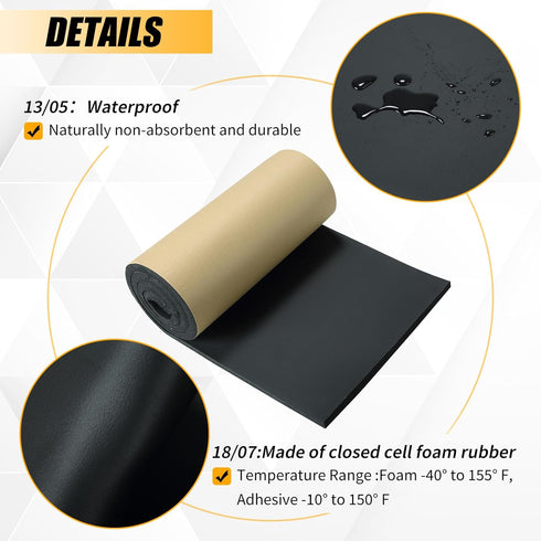 78" (1/2" 16" 78" Long Neoprene Foam Rubber Sheet with Adhesive | Sponge Neoprene, Foam Rubber Sheet, Cut to Multiple