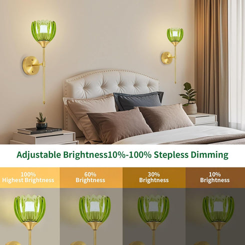 SoodMi Set 2, 5000mAh Dimmable Bulbs Remote,15 Battery Operated Wall Sconce of Rechargeable Wireless Wall Sconce Lights