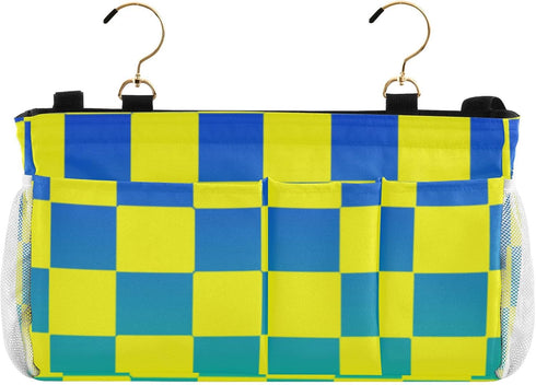 SyXIOP Buffalo Plaid Check Yellow Blue Green Gradient Bedside Storage Organizer Table Cabinet