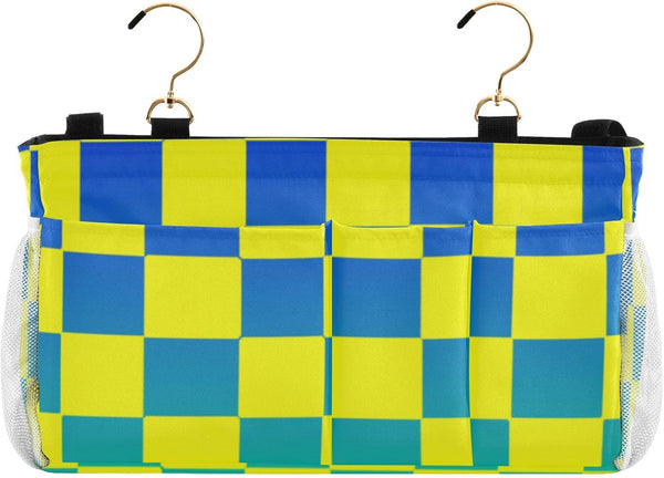 SyXIOP Buffalo Plaid Check Yellow Blue Green Gradient Bedside Storage Organizer Table Cabinet