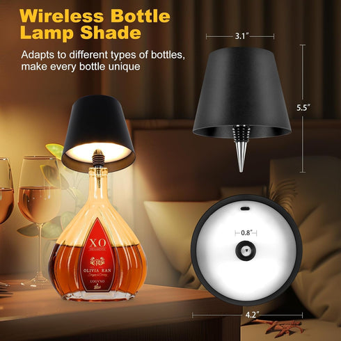 2026 Dimmable(Black+White) New Wireless Bottle Lamp,LED Bottle Lights for Liquor & Wine Bottles,Bottle Light