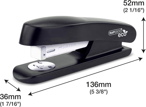 Rapesco 1756 Business Pack, 4 ECO Half Strip Staplers, 20 Sheet Capacity, Includes 4 Boxes of 1000 Staples