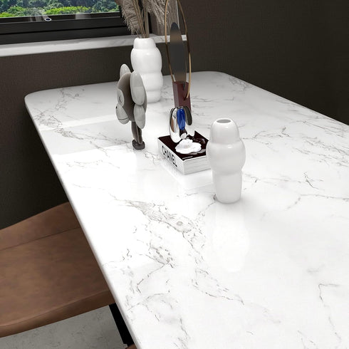 practicalWs Marble Contact Paper Peel and Stick, 15.7inch 118.1inch White Marble Wallpaper for Countertops Waterproof, Self Adhesive Removable Wall Paper for Kitchen Backsplash Cabinet by practicalWs