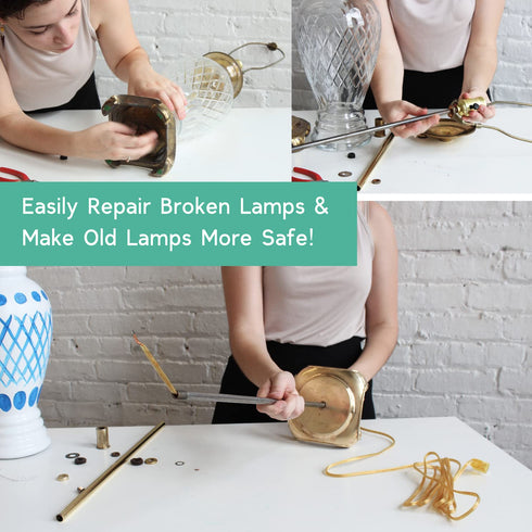8 Ft Silver Lamp Cord with Switch, Vinyl Covered Replacement Electrical Wire for Table & Floor Lighting Fixtures, UL