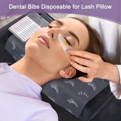 Pack 125, 3-Ply 13 18, Lashing Dental Bibs Disposable of Lash Pillow Cover of Lash Supplies, Blue Paper Poly Waterproof