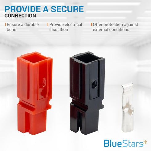 BlueStars 30 PCS Powerpole Connectors, Quick Disconnect Assortment Kit, Red, Black & Silver Housing, AWG 12-16