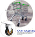 UKCOCO Small Swivel Caster Wheels with Brake for Cart Trolleys and Outdoor Trash Bins Rubber Iron Core Replacement