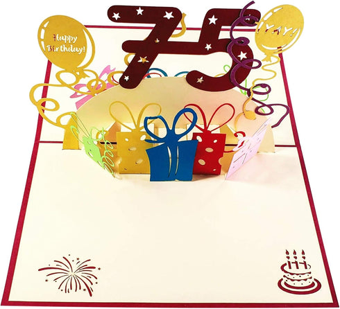 iGifts And Cards Happy 75th Birthday 3D Pop Up Greeting Card - Unique Gift for Husband, Wife, Best Friend, Celebration