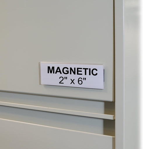 Magnetic Shelf/Bin Label Holders, C-Line HOL-DEX, Clear, 2 x 6, 10/Box, Side Load
