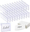 Meetory 50 PCS Clear Plastic Label Holders for Wire Shelf, Clip On Labels for Storage Bins and Merchandise Display