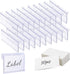 Meetory 50 PCS Clear Plastic Label Holders for Wire Shelf, Clip On Labels for Storage Bins and Merchandise Display
