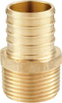 EFIELD Pex Barb Crimp Brass Fittings (Pack of 5) 3/4 Inch x 1/2 Inch Male NPT Adapter, ASTM F1807