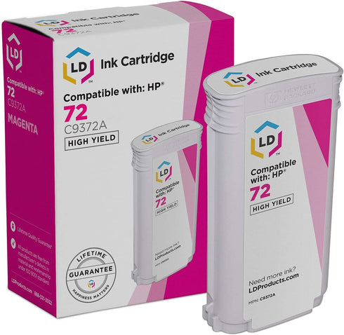 LD Remanufactured Ink Cartridge for HP 72 C9372A High Yield (Magenta) Replacement