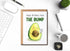 NALSDesigns Birthday From The Bump Card - Kawaii Avocado Card - Newborn Greeting Card - New Parents Announcement Card