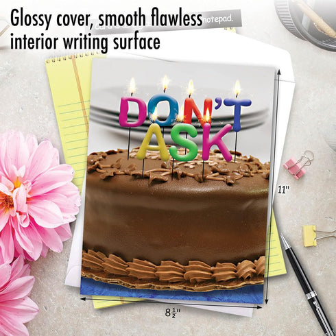 Jumbo Funny Birthday Greeting Card NobleWorks 8.5 x 11 Inch with Envelope for Men and Women (Not actual Candles) J9956