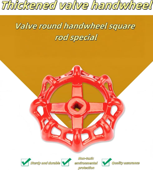 luvilly 2pcs Handle,6x6mm Rustproof Faucet Round Wheel Hose Bib Handle Red Water Spigot Handle,Outdoor Faucet Valve