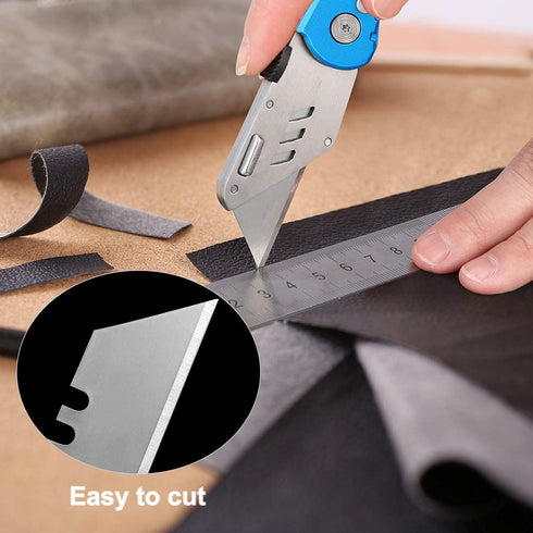 30 Pack Utility Knife Blades, SK5 Steel Heavy Duty Box Cutter Replacement Blades, Plastic Case